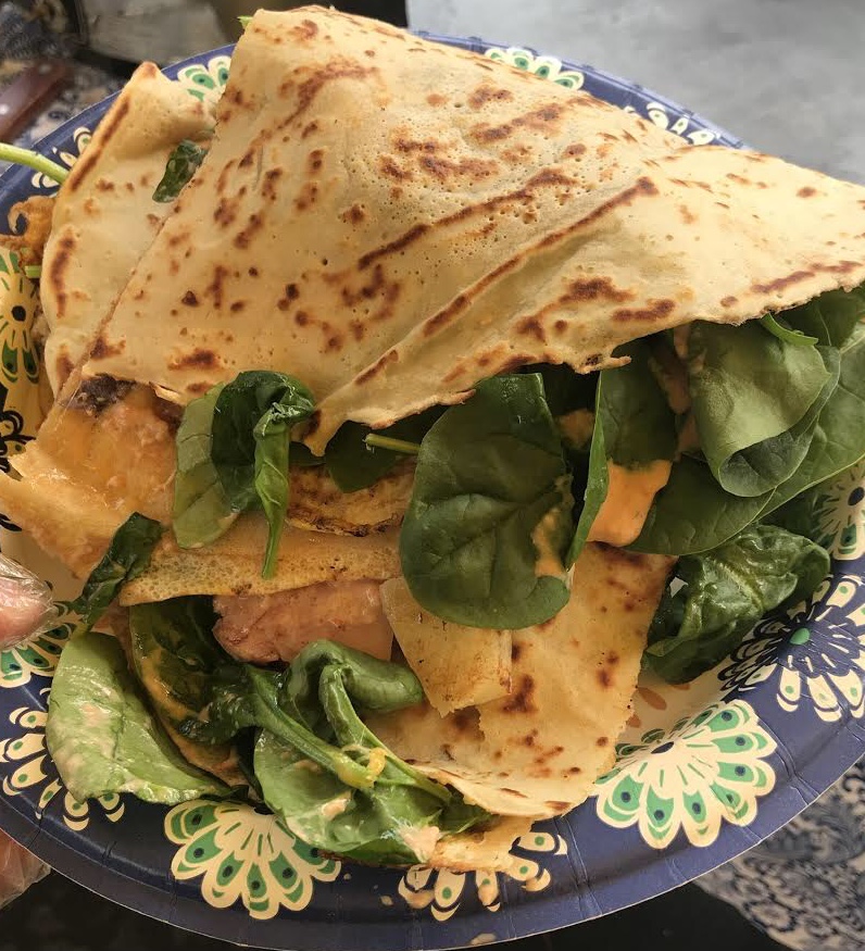 Savory crepes with Spinach - Crepe Catering in San Diego